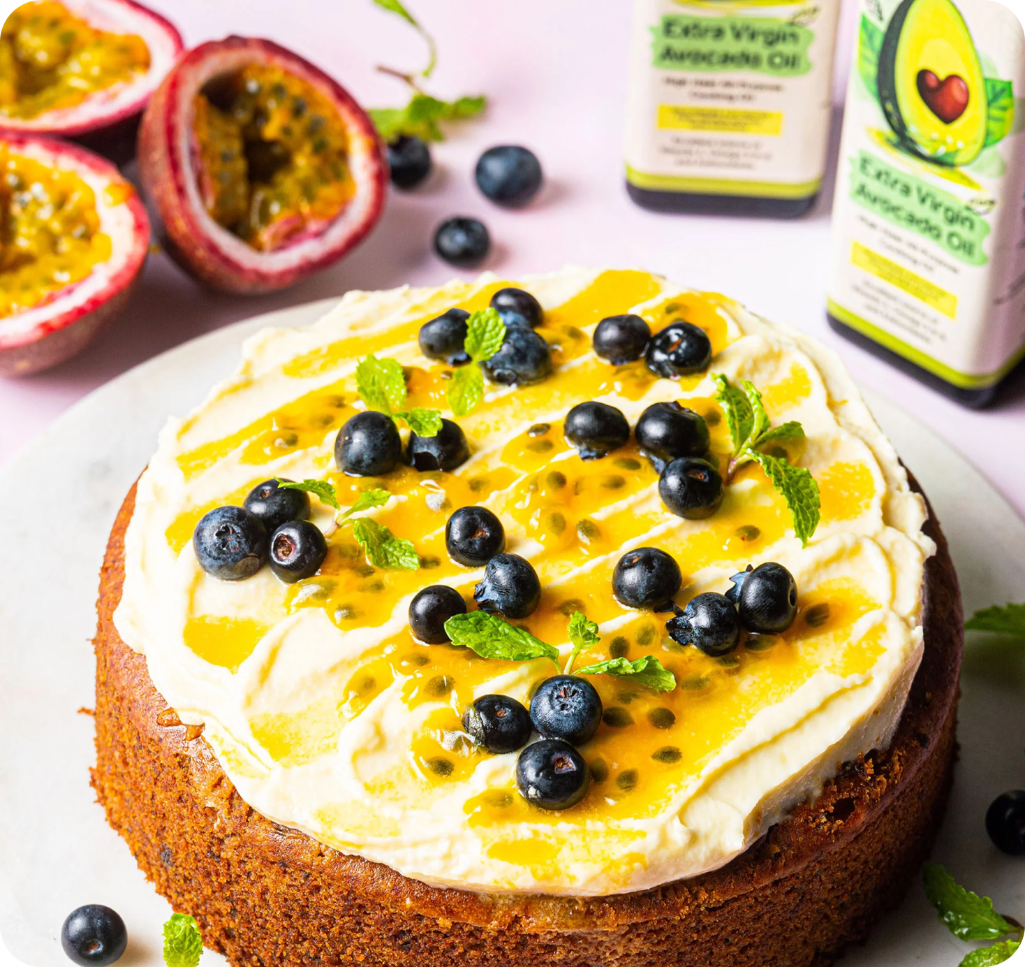 Avocado Oil Passion Fruit Cake